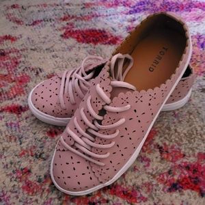 Torrid Pink Faux Leather Sneakers